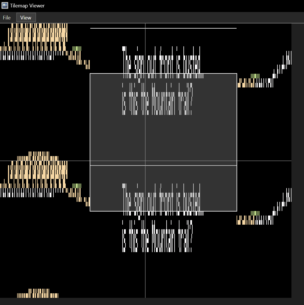 Mesen Tile Map Viewer showing stretched dialog text