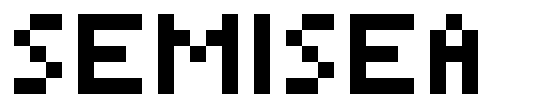 Image of pixelated text, saying "Semisea"